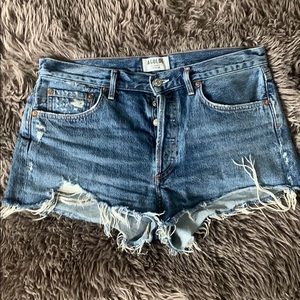 Agolde Parker High Rise Denim Shorts